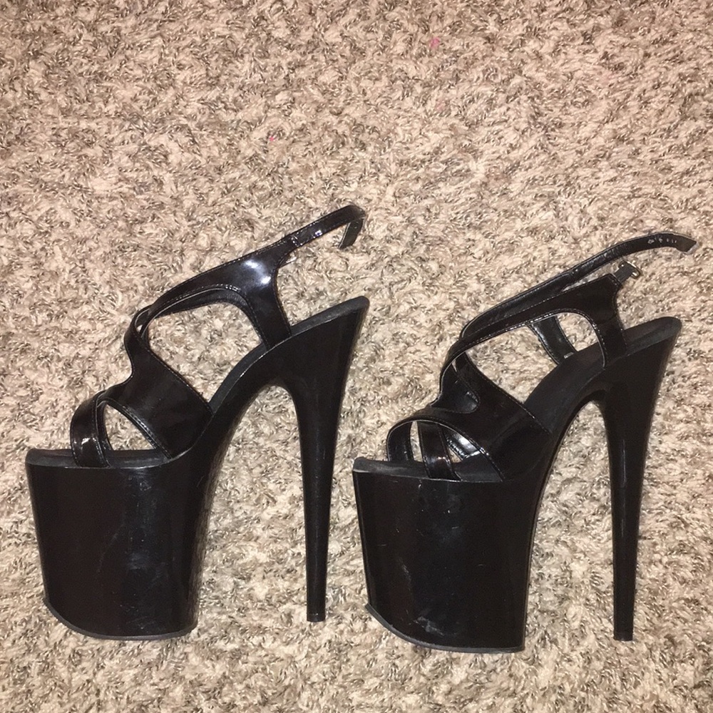 Pleaser Flamingo Black Strappy